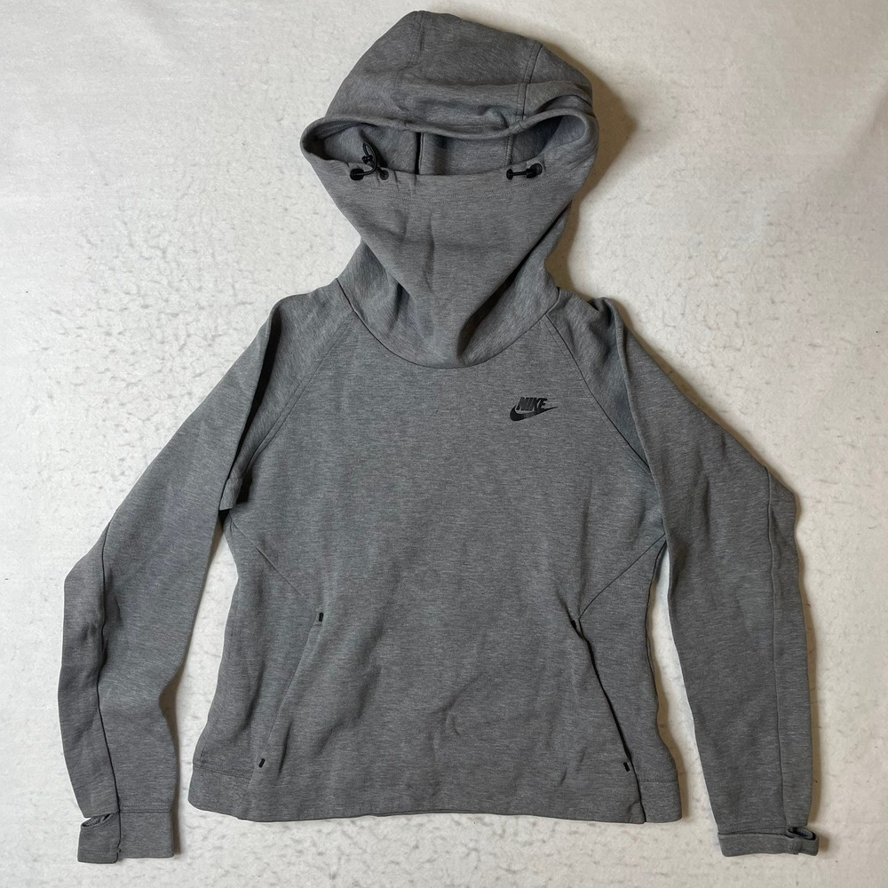 Nike Tech Fleece Hoodie Gray Long Sleeve Full Zip Athletic Hooded Sweatshirt M